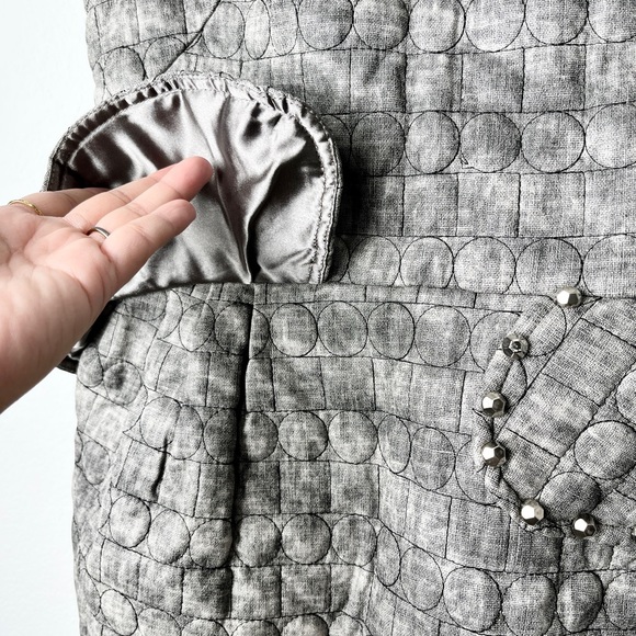 Erica Women’s Grey Quilted/ Studded/ Office Dress Large.. good condition. - Picture 4 of 11